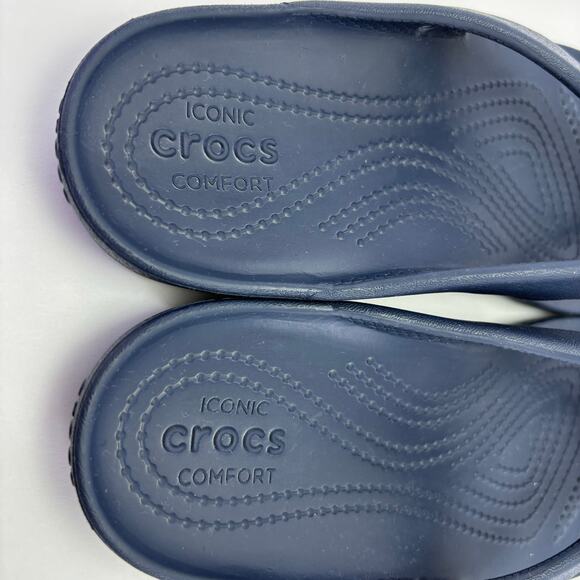 CROCS “Kandee II” Iconic Comfort Flip Flops Dark Blue Size Women’s 8 - Picture 6 of 12